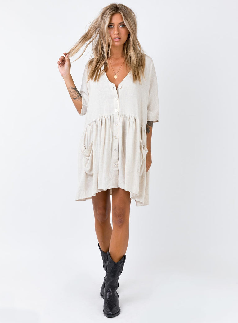 The Sandy Mini Dress Natural